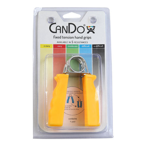 CanDo Hand Exercise Grips - Yellow X-Easy (Pair) - 3 lbs Resistance - Hand Therapy & Rehab