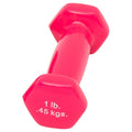 1 Lb Vinyl Coated Dumbbell - Ergonomic Handle - Single Weight
