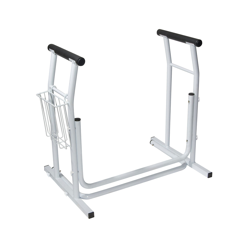 Toilet Safety Frame with Magazine Holder - Padded Handles, 300lb Capacity - Cs/2