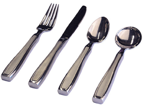 Weighted Utensil Set - Adaptive Silverware for Tremors - 7.2 oz - Set of 4