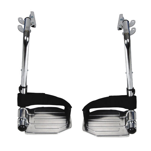 Swing-Away Wheelchair Footrests - Aluminum Pair - Replacement Leg Rests