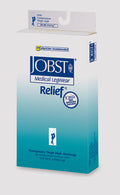 Jobst Relief 20-30 mmHg Thigh-High Stockings, Large, Beige, Silicone Band