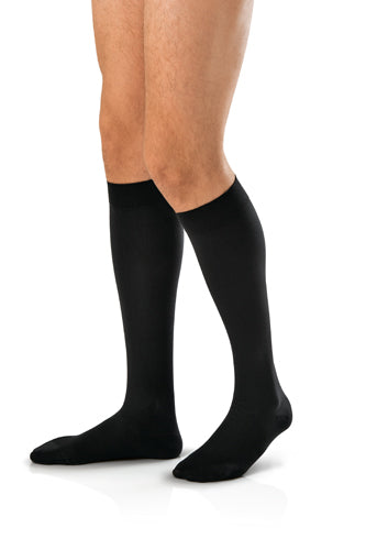 Jobst for Men 20-30 mmHg Knee High Compression Socks - Black, Large Tall