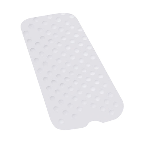 Large White Bathtub Mat 15.75 x 35.5 - Non-Slip, Mold Resistant Bath Safety Mat