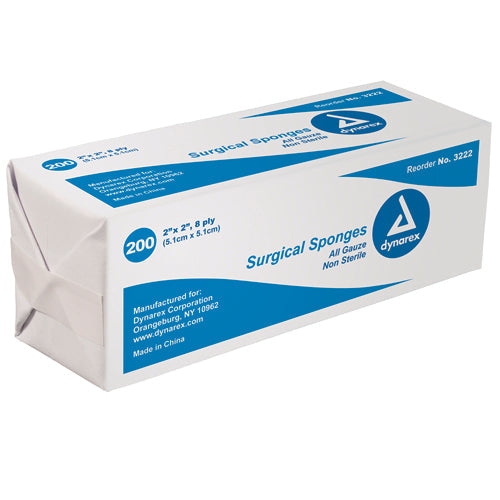 Absorbent Gauze Sponges 4x4 Inch - 8 Ply Non-Sterile Bulk Pack, 200 Count
