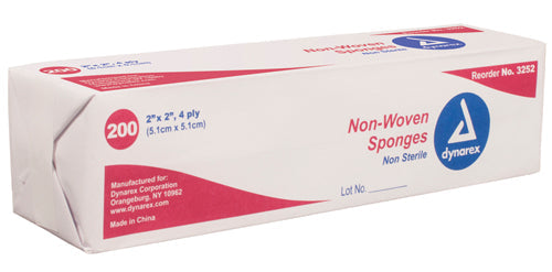 Sterile Non-Woven Sponges 2x2 4-Ply - 50x2 Pouches for Wound Care