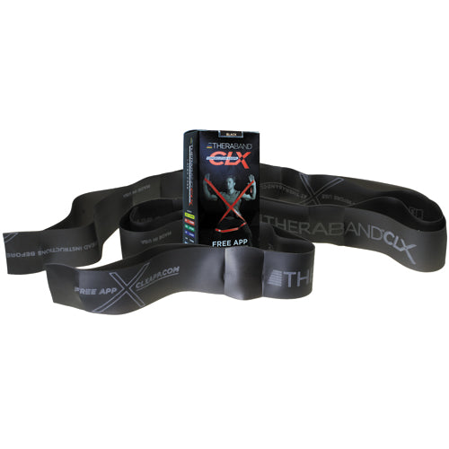 TheraBand Black 5 ft Resistance Band with 9 Consecutive Easy Grip Loops - Latex-Free