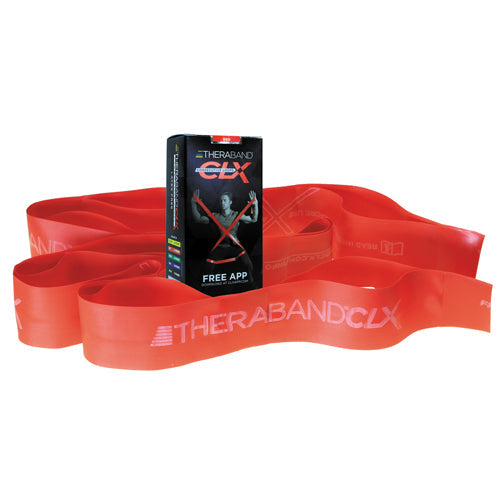 TheraBand Red 9-Loop Consecutive Exercise Band 5 ft - Latex-Free Physical Therapy Resistance