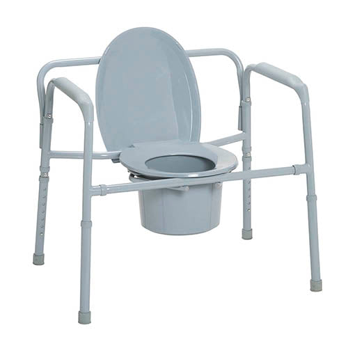 Bariatric Folding Bedside Commode - 650 lb Capacity - Extra Wide