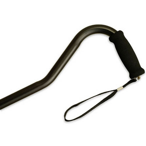 Bariatric Offset Cane, Heavy Duty Steel, 500lbs Capacity, Adjustable Height, Black