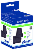 Anti-Slip Cane Tips for 3/4 Inch Shaft, Durable Rubber, Black, 2-Pack