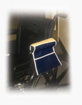 Fleece Wheelchair Armrest Pads with Storage Pouch - Blue Denim Pair
