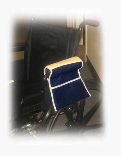 Fleece Wheelchair Armrest Pads with Storage Pouch - Blue Denim Pair