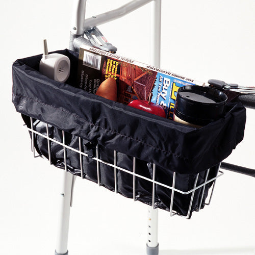 EZ Accessories Walker Basket Liner - Privacy, Zipper Pocket, and Drink Holders