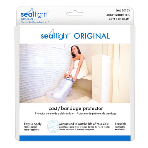 SEAL-TIGHT Original Short Leg Cast and Bandage Protector - 24 Inch Watertight Shower Cover