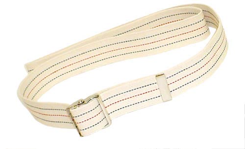 Gait Belt 2" x 53" Striped with Metal Buckle, Heavy Duty Transfer & Walking Assist