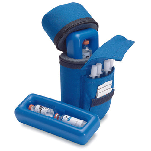 Medicool Insulin Travel Case, Blue Insulated Diabetes Organizer, 16-Hour Cooling