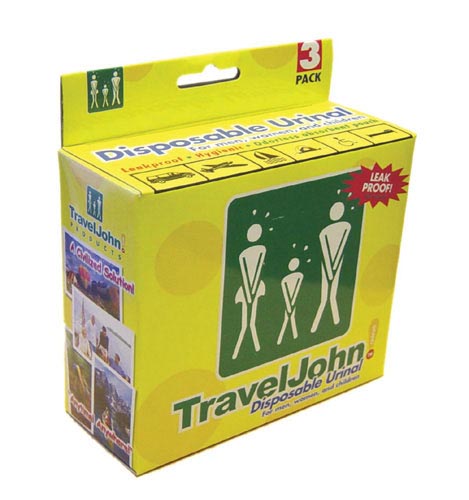 Travel John 3-Pack Disposable Urinal Bags - Leakproof & Odorless