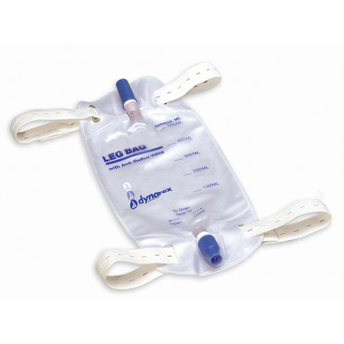 600 ml Leg Bag with Twist Valve, Anti-Reflux, Comfortable Vinyl, Sterile Fluid Path - Medium Size, Box of 12