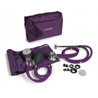Blood Pressure Kit, Sprague Rappaport Stethoscope Combo, Grape - Latex-Free