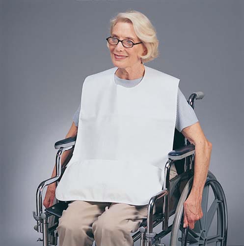 Adaptive Barrier Bib with Catch Pocket - 18" x 30", Waterproof Clothing Protector