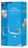 Adjustable Toilet Support Rail with Cushioned Grips - 300 lbs Capacity
