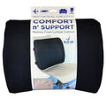 Blue Jay Memory Foam Lumbar Support Cushion with Adjustable Straps for Back Pain Relief - Black