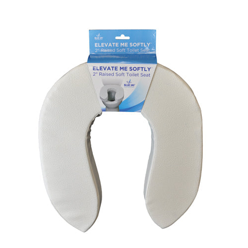 Blue Jay Elevated Toilet Seat Riser, 2 Inch Height, Foam Padded, Universal Fit for Standard & Elongated Toilets
