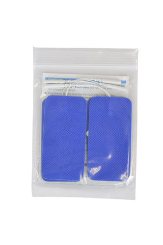 Blue Jay 2x4 Rectangle Reusable TENS Electrodes - Pack of 4 - Premium Quality