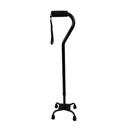 Blue Jay Brand Quad Cane - Small Base, Black, Lightweight Aluminum, 300 lb Capacity