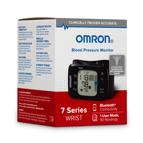 OMRON 7 Series Wrist Blood Pressure Monitor with Bluetooth & Heart Zone Guidance