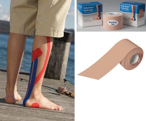 Body Armor Kinesiology Tape - 2 in x 16.5 ft Blue - Elastic Athletic Sports & Injury Support