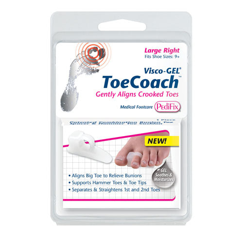 Visco-GEL ToeCoach Large Right - Bunion & Hammer Toe Corrector - Foot Alignment Support