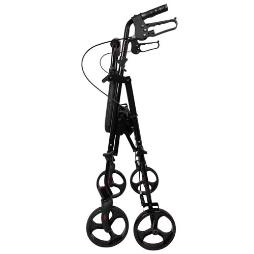 ProBasics Deluxe Aluminum Rollator, Height Adjustable, Padded Seat, 300 lb Capacity, Black