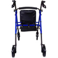 ProBasics Aluminum Rollator - Height Adjustable, Padded Seat, 300 lb Capacity, Blue
