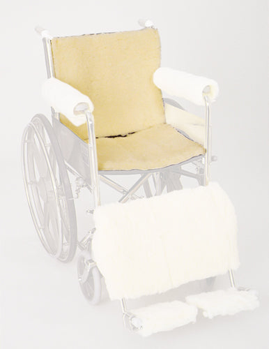 Synthetic Sheepskin Wheelchair Seat & Backrest Pads Set - 16-18 inch - Comfort & Washable