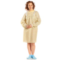 Ladylace Reusable Patient Gown Yellow Floral Print - Long Sleeve Convalescent Care
