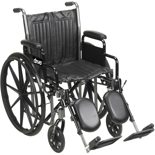 16" Wheelchair with Elevating Leg Rests, Detachable Full Arms, Durable Silver Vein Frame, 250 lbs Capacity