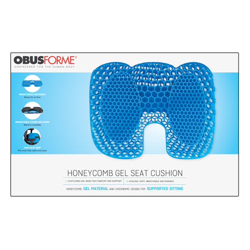 Honeycomb Gel Seat Cushion - Breathable Cooling Support for Back, Hips & Tailbone