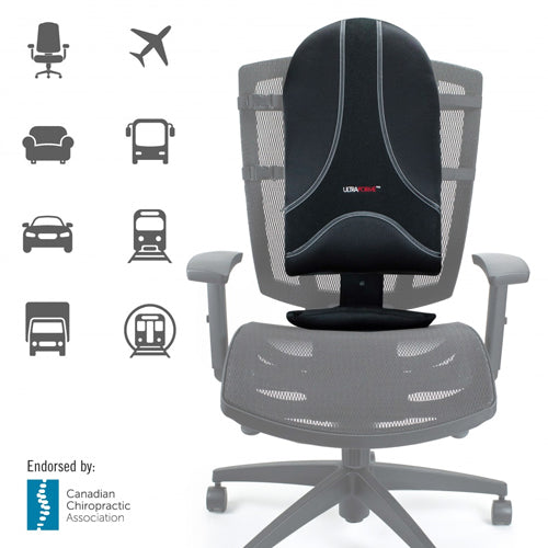 UltraForme Height Adjustable Full Back Support Backrest - Lumbar Cushion for Posture & Pain Relief