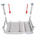 Padded Transfer Bench with Adjustable Height and Pinch-Free Assembly, Gray