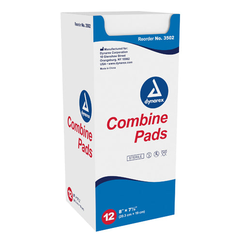 Sterile ABD Combine Pad 8 x 7.5 Inch, High Absorbency, 12/Bx