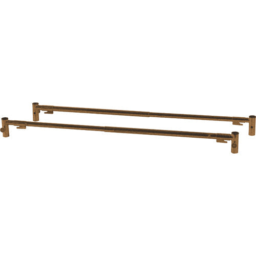 Adjustable Full Length Hospital Bed Rails - Universal Fit, Brown Vein Finish (Pair)