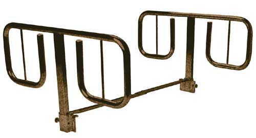 Bariatric Bed Half Rails - T Style - Brown Vein Finish - Pair