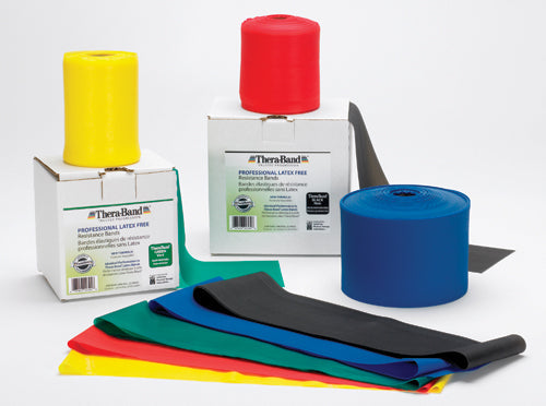 TheraBand Latex-Free Black Resistance Band - 25 Yard Roll - Professional Grade Exercise & Physical Therapy
