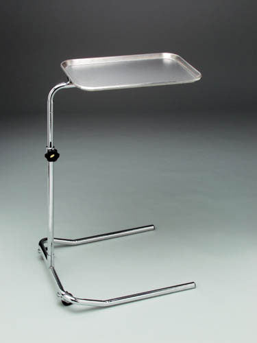 Adjustable Height Mayo Instrument Stand with Stainless Steel Tray, 33 to 52 Inches