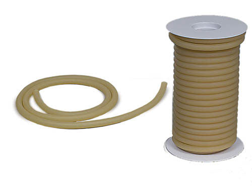 Flexible Amber Latex Rubber Tubing - 5/16 ID x 1/16 Wall - 50 ft Reel - Respiratory Connection