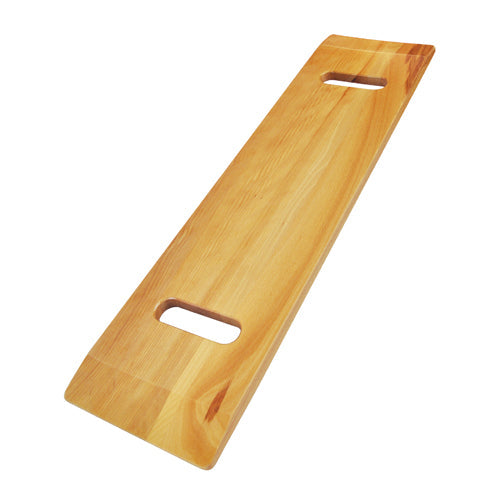 Safe Patient Transfer Board with Hand Cutouts - 8 x 24 Inch Wooden Slide Board