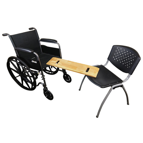 Safe Patient Transfer Board with Hand Cutouts - 8 x 24 Inch Wooden Slide Board