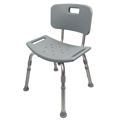 Blue Jay Bathroom Shower Chair with Back, Adjustable Height, 300 lb Capacity - Cs/4
